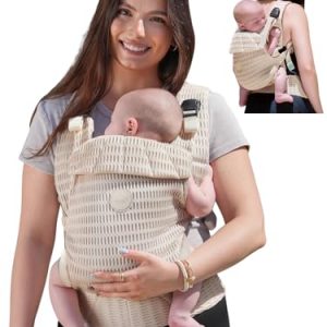 GROWNSY Ergonomic Baby Carrier for Newborn to Toddler (7-44lbs) - Cozy Wraps with One-Click Buckle & Head Support, Hands